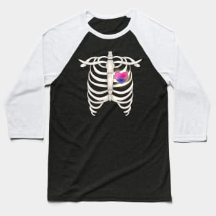 Ribcage With Bisexual Heart Baseball T-Shirt